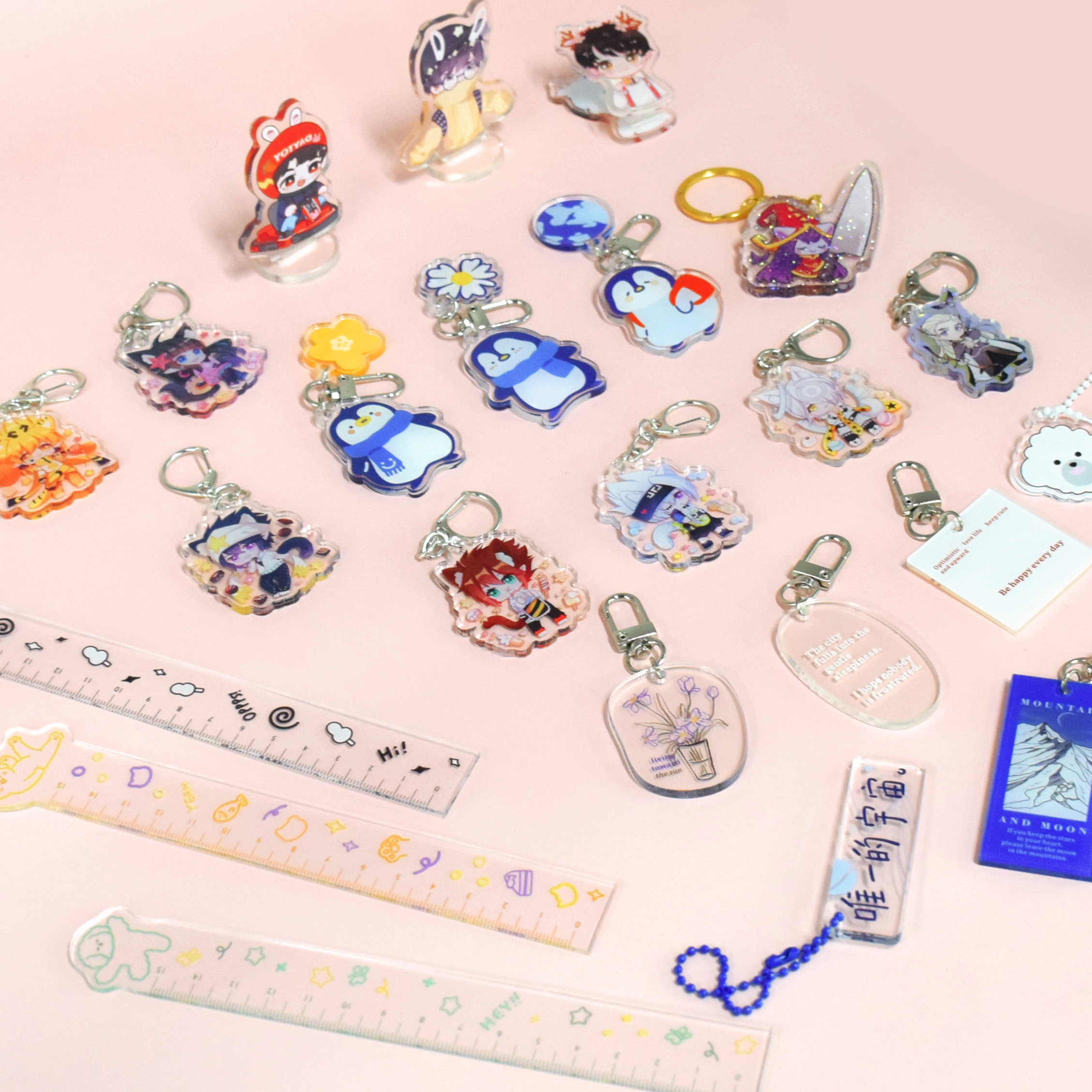 A wide range of acrylic items