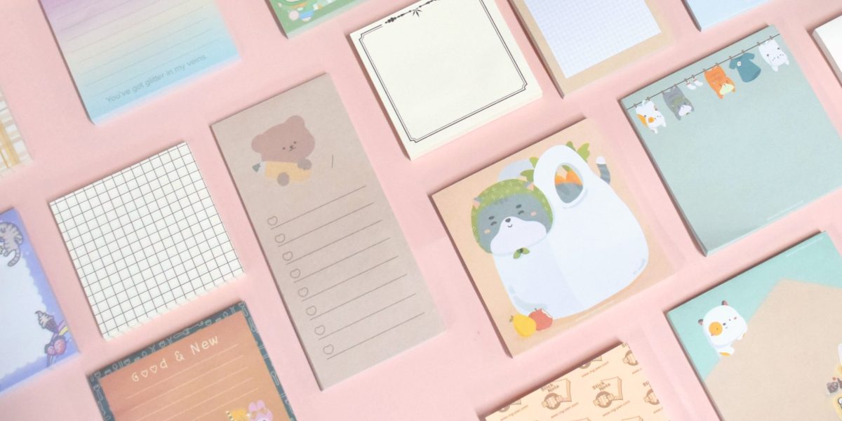 Note pads in different designs
